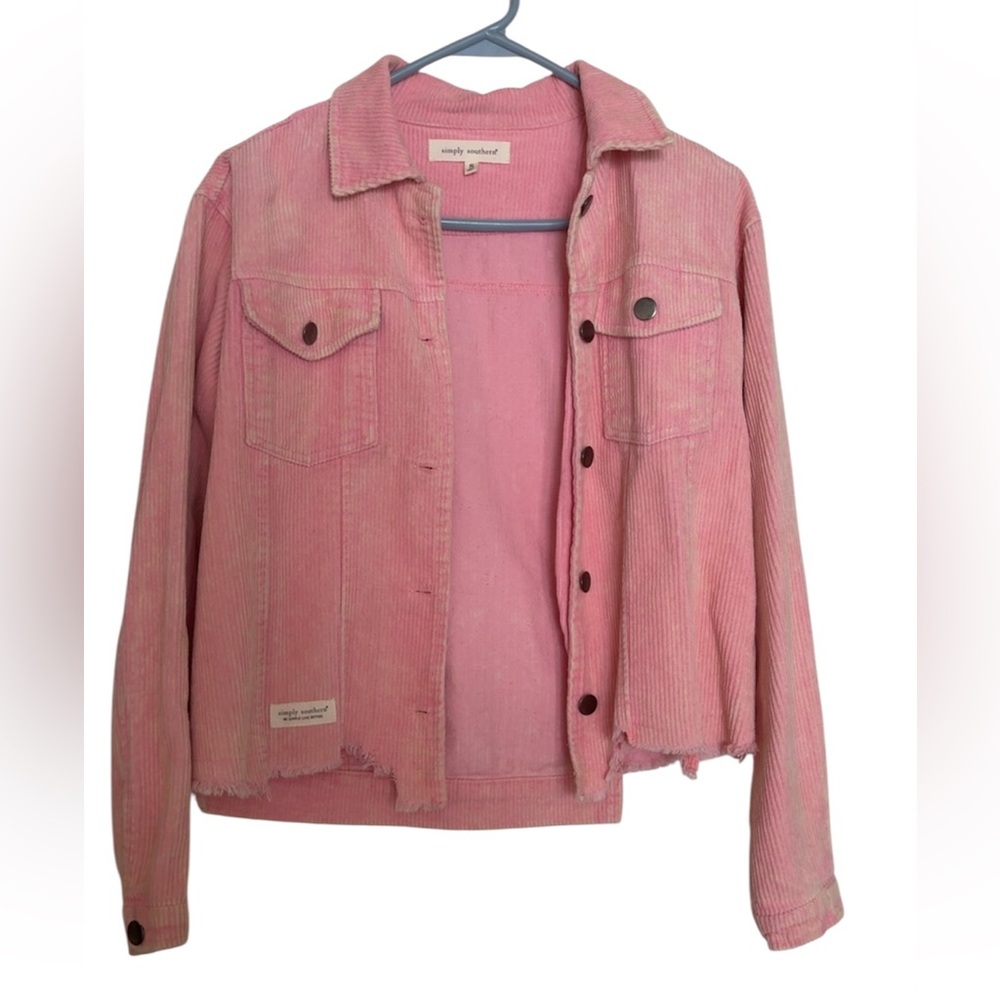 Simply Southern Pink Corduroy Jean Jacket